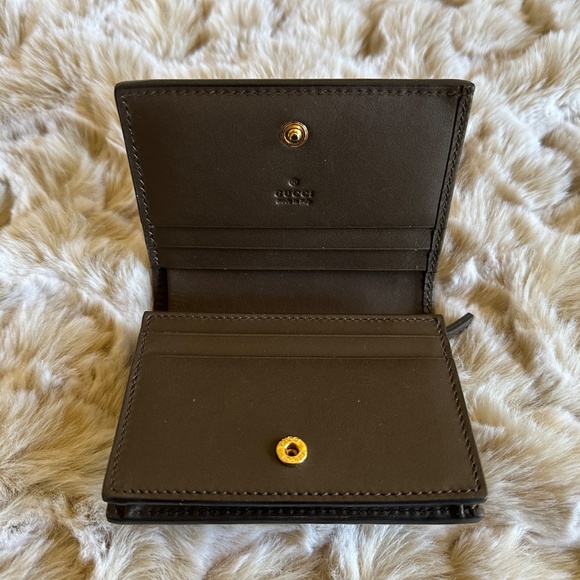 GUCCI - Authentic GG Supreme Canvas Bi-Fold Mini Wallet 508757 Beige / Brown - Picture 3 of 10